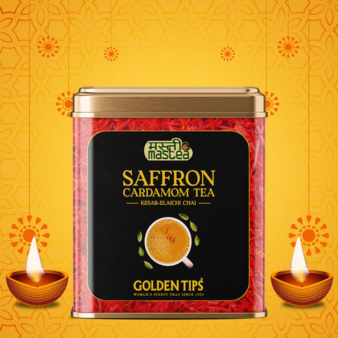 Saffron Cardamom Exotic Chai India's Authentic Spiced Tea - Tin Can