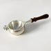 Silver Coated Wooden Handle Brass Tea Strainer With a Silver Plated Vintage Stand