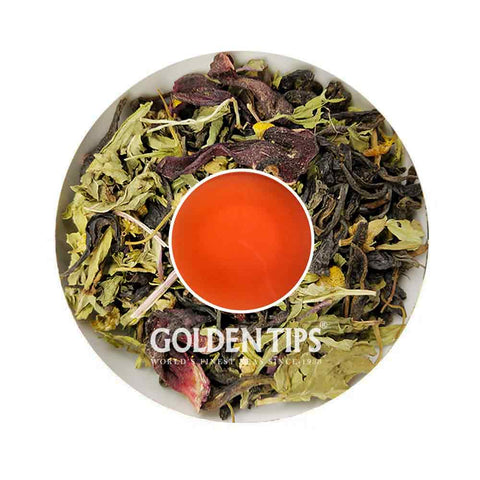 Supreme Synthesis Hibiscus - Stevia Green Tea - Golden Tips Tea (India)